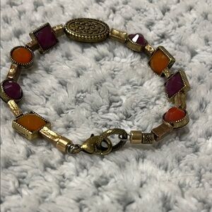 Vintage-Inspired Gold and Purple Bracelet